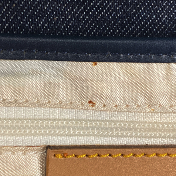 Christian Dior Saddle Bag Handbag Shoulder Denim Blue Beige - Picture 9 of 12